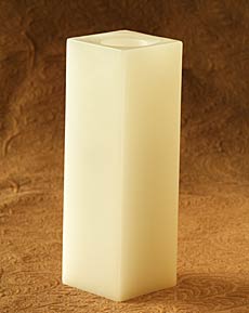 10 Inch Square Champagne Flameless Candle with Timer