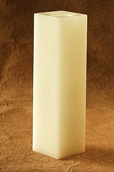 12 Inch Square Champagne Flameless Candle with Timer