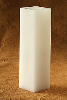 12 Inch Square White Flameless Candle with Timer