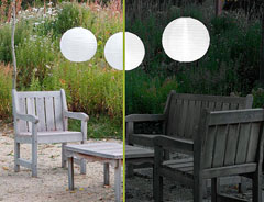 Large White Outdoor Solar Powered Lantern with White Dual  LED