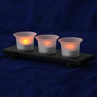 Flameless Votive Set with Wooden Base
