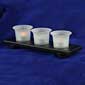 Flameless Votive Set with Wooden Base