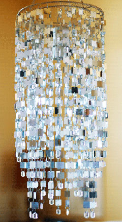 Shimmer Hanging Chandelier - Silver Battery Operated