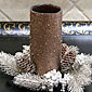 Copper Beaded Flameless Candle with Wreath