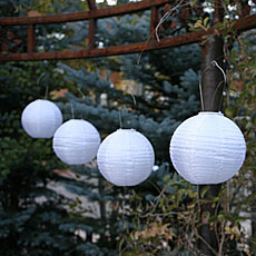 White Outdoor Solar Powered Lantern with White LED