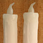 White Wax Flameless Taper Candle 16.5 Inch - Set of 2 White Flame