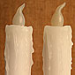 White Wax Flameless Taper Candle 7.5 Inch - Set of 2  White Flame