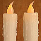 White Flameless Taper Candle 16.5 Inch - Set of 2 Yellow Flame