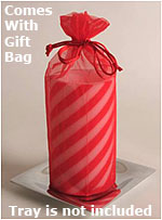 Flameless Red - White Candy Cane Candle with Gift Bag