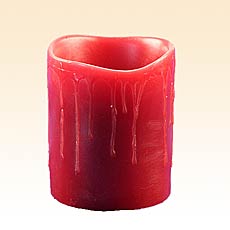 Burgandy Drip 3 x 4 Inch Battery Operated Candle Real Wax