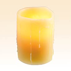 Beeswax Drip 3 x 4.5 Inch Battery Operated Candle Real Wax