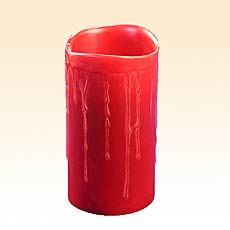 Burgandy Drip 3 x 6 Inch Battery Operated Candle Real Wax