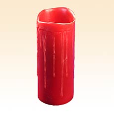 Burgandy Drip 3 x 8 Inch Battery Operated Candle Real Wax