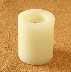 4 Inch Round Champagne Unscented Flameless Candle