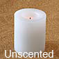 4 Inch Round White Unscented Flameless Candle