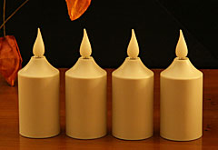 Flameless Set of 4 Rechargeable Votive Tea Lights with Base