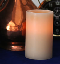 Flameless 5 Inch Round Cream Colored Candle