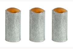 Set of 2 Champagne Glitter 6 Inch Flameless Candles - Timer