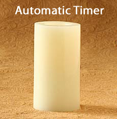 6 Inch Unscented Round Cream Flameless Candle With Auto Timer
