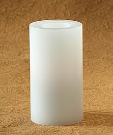 6 Inch Round White Unscented Flameless Candle