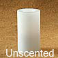 6 Inch Round White Unscented Flameless Candle