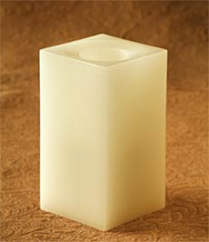 6 Inch Square  Champagne Flameless Candle