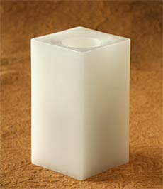 6 Inch Square White Flameless Candle