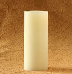 8 Inch Round Champagne Flameless Candle with Timer