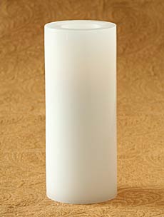 8 Inch Unscented Round White Flameless Candle With Auto Timer
