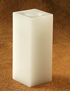 8 Inch Square White Flameless Candle with Timer