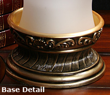 Flameless Antique Gold Base Hurricane 14 Inches