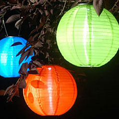 Red Outdoor Solar Powered Lantern with White LED