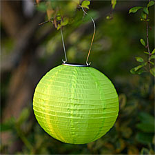 Green Outdoor Solar Powered Lantern with White LED