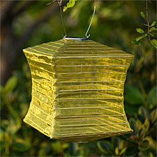 Outdoor Solar Square Lantern - Moss Colored  with White LED