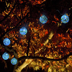 Aurora Glow Solar LED String Lights with 6 Sea Glass Balls