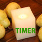4 Inch Square Cream Flameless Candle with Timer