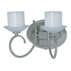 Brushed Nickel Flameless Double Wall Sconce