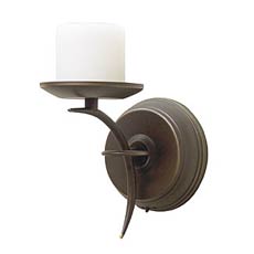 Rubbed Oil Bronze Crescent Flameless Wall Sconce