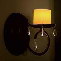 Black Crystal Flameless Wall Sconce