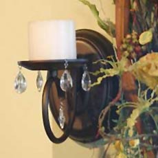 Cognac Crystal Flameless Wall Sconce