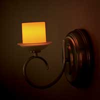 Brass Plated Flameless Wall Sconce