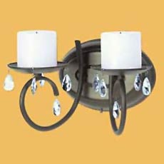 Cognac Crystal Flameless Double Wall Sconce