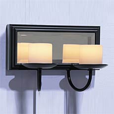 Black Classic Mirrored Flameless Double Wall Sconce