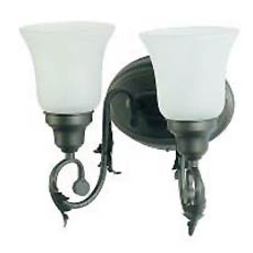 Rubbed Oil Bronze Flameless Wall Sconce Double Arm