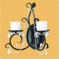 Black Crystal Flameless Double Wall Sconce