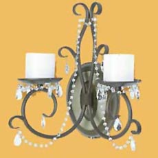 Cognac Crystal Flameless Double Wall Sconce