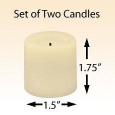 1.75 In. Champagne Unscented Round Pillar Flameless Candle