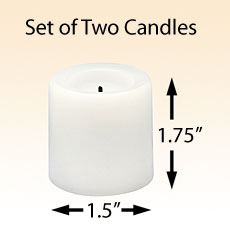 1.75 In. White Unscented Round Pillar Flameless Candle
