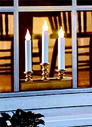 Traditional Antique Gold Three Tier Flameless Window Candle