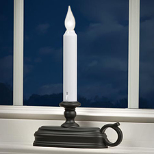 White LED Cordless Traditional Window Candle - Aged Bronze Finish